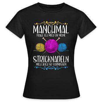 Häkeln - Frauen T-Shirt - Schwarz - Vorne - AI Model Female 172 dark (172cm)