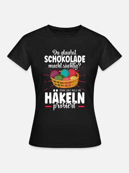 Häkeln - Frauen T-Shirt - Schwarz