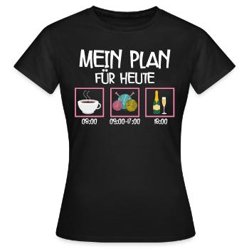 Häkeln - Frauen T-Shirt - Schwarz - Vorne - AI Model Female 172 dark (172cm)