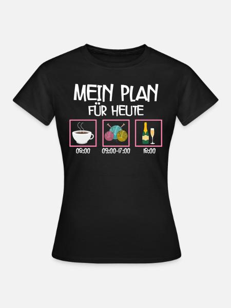 Häkeln - Frauen T-Shirt - Schwarz