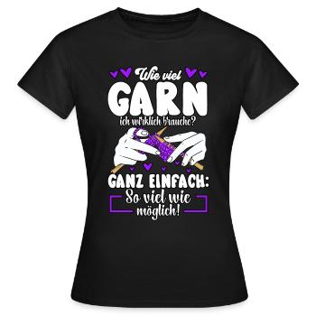 Häkeln - Frauen T-Shirt - Schwarz - Vorne - AI Model Female 172 dark (172cm)