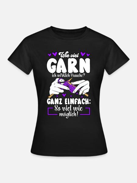 Häkeln - Frauen T-Shirt - Schwarz