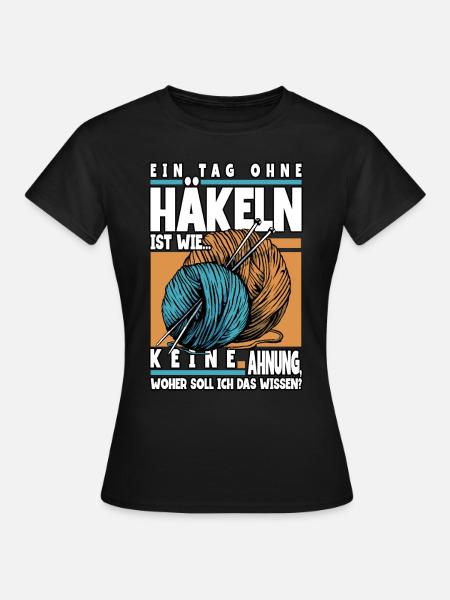 Häkeln - Frauen T-Shirt - Schwarz