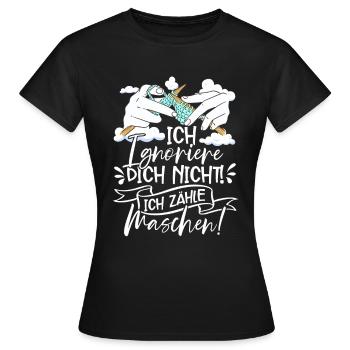 Häkeln - Frauen T-Shirt - Schwarz - Vorne - AI Model Female 172 dark (172cm)