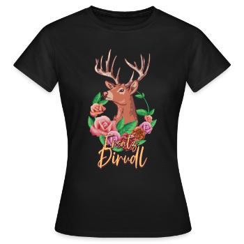 Remplacement Dirndl - T-shirt Femme - noir - Devant - AI Model Female 172 dark (172cm)