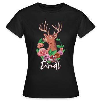 Remplacement Dirndl - T-shirt Femme - noir - Devant - AI Model Female 172 dark (172cm)