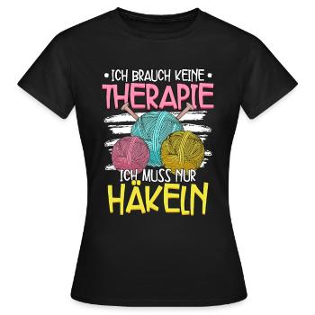 Häkeln - Frauen T-Shirt - Schwarz - Vorne - AI Model Female 172 dark (172cm)