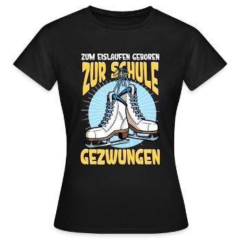 Eislaufen - Frauen T-Shirt - Schwarz - Vorne - AI Model Female 172 dark (172cm)