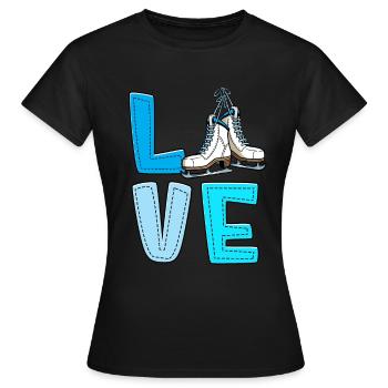 Eislaufen - Frauen T-Shirt - Schwarz - Vorne - AI Model Female 172 dark (172cm)