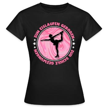 Eislaufen - Frauen T-Shirt - Schwarz - Vorne - AI Model Female 172 dark (172cm)