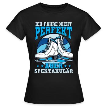 Eislaufen - Frauen T-Shirt - Schwarz - Vorne - AI Model Female 172 dark (172cm)