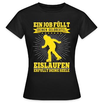 Eislaufen - Frauen T-Shirt - Schwarz - Vorne - AI Model Female 172 dark (172cm)