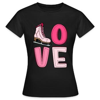 Eislaufen - Frauen T-Shirt - Schwarz - Vorne - AI Model Female 172 dark (172cm)