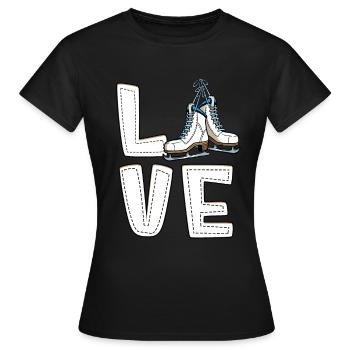 Eislaufen - Frauen T-Shirt - Schwarz - Vorne - AI Model Female 172 dark (172cm)
