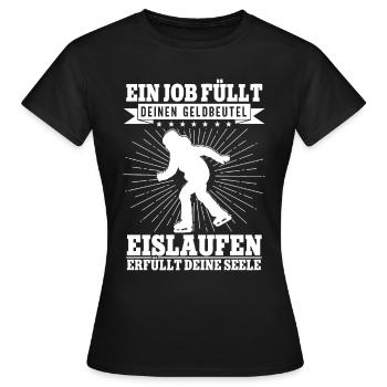 Eislaufen - Frauen T-Shirt - Schwarz - Vorne - AI Model Female 172 dark (172cm)