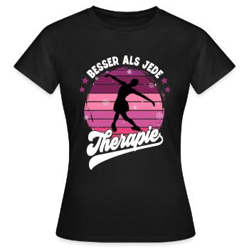 Eislaufen - Frauen T-Shirt - Schwarz - Vorne - AI Model Female 172 dark (172cm)
