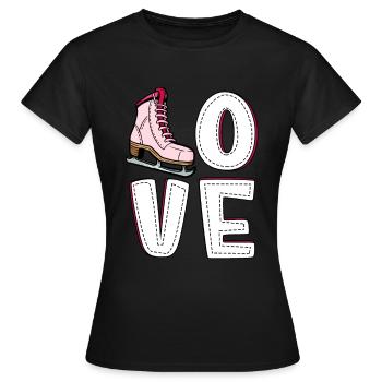 Eislaufen - Frauen T-Shirt - Schwarz - Vorne - AI Model Female 172 dark (172cm)