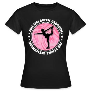 Eislaufen - Frauen T-Shirt - Schwarz - Vorne - AI Model Female 172 dark (172cm)