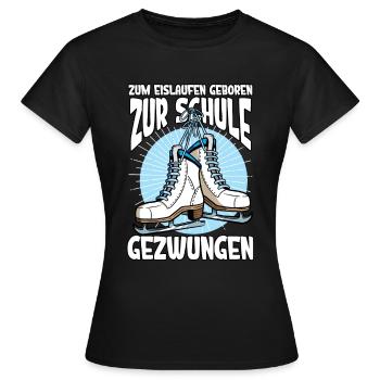 Eislaufen - Frauen T-Shirt - Schwarz - Vorne - AI Model Female 172 dark (172cm)