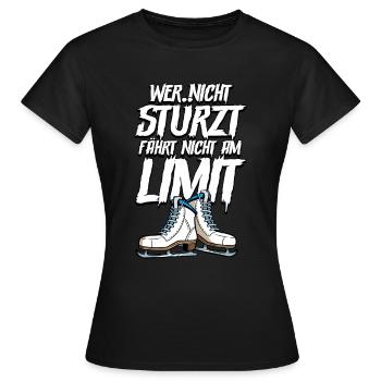 Eislaufen - Frauen T-Shirt - Schwarz - Vorne - AI Model Female 172 dark (172cm)