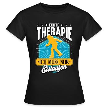 Eislaufen - Frauen T-Shirt - Schwarz - Vorne - AI Model Female 172 dark (172cm)