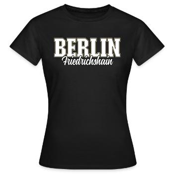 Berlin Friedrichshain - T-shirt Femme - noir - Devant - AI Model Female 172 dark (172cm)