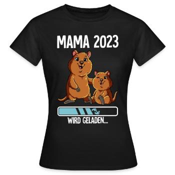 Werdende Mama 2023 - Frauen T-Shirt - Schwarz - Vorne - AI Model Female 172 dark (172cm)