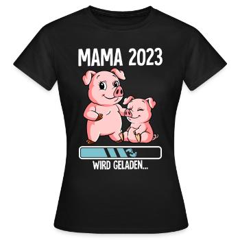 Werdende Mama 2023 - Frauen T-Shirt - Schwarz - Vorne - AI Model Female 172 dark (172cm)