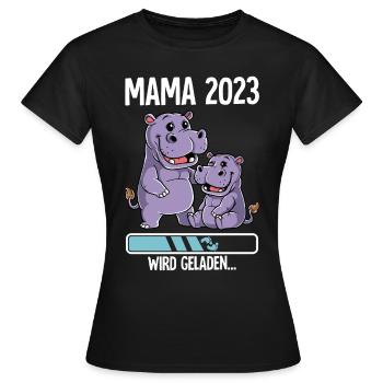 Werdende Mama 2023 - Frauen T-Shirt - Schwarz - Vorne - AI Model Female 172 dark (172cm)