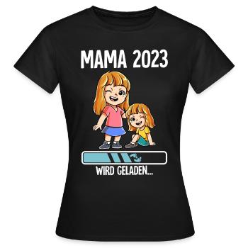 Werdende Mama 2023 - Frauen T-Shirt - Schwarz - Vorne - AI Model Female 172 dark (172cm)