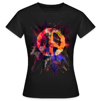 Peace Symbol Frieden Freiheit Liebe - Frauen T-Shirt - Schwarz - Vorne - AI Model Female 172 dark (172cm)
