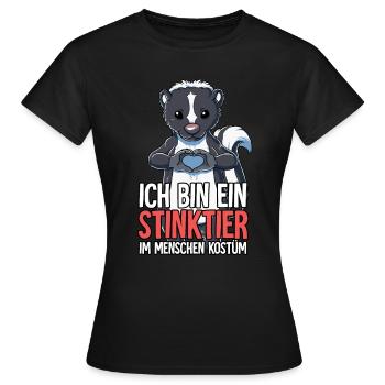 Ich Bin Ein Stinktier - Frauen T-Shirt - Schwarz - Vorne - AI Model Female 172 dark (172cm)