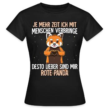 Roter Panda - Frauen T-Shirt - Schwarz - Vorne - AI Model Female 172 dark (172cm)