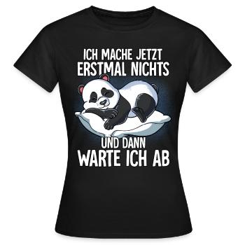 Langschläfer Panda Müde Schlaf - Frauen T-Shirt - Schwarz - Vorne - AI Model Female 172 dark (172cm)