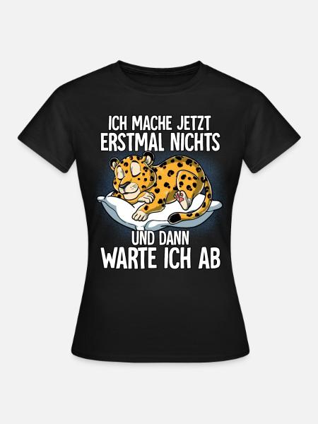 Langschläfer Leopard Müde Schlaf - Frauen T-Shirt - Schwarz