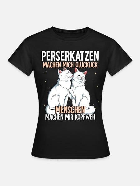 Perserkatzen - Frauen T-Shirt - Schwarz