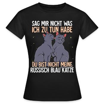 Russisch Blau Katze - Frauen T-Shirt - Schwarz - Vorne - AI Model Female 172 dark (172cm)