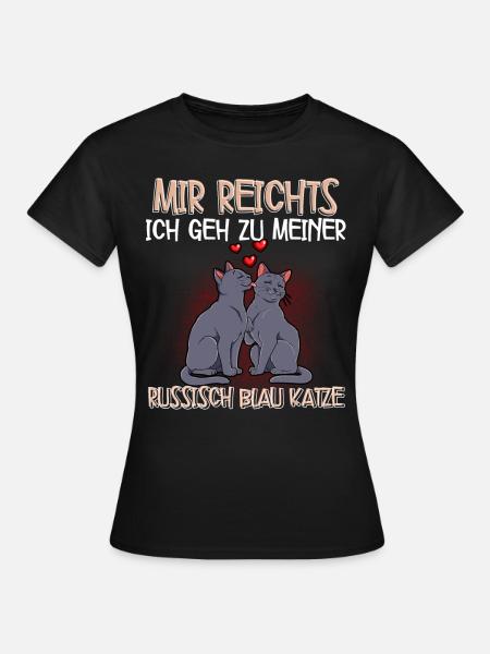 Russisch Blau Katze - Frauen T-Shirt - Schwarz
