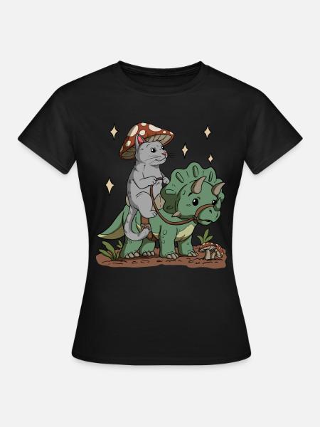 Cottagecore Katze - Frauen T-Shirt - Schwarz