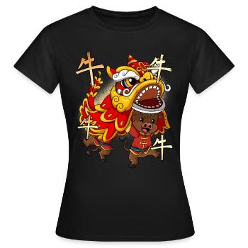 Jahr Des Ochsens Mondneujahrsfest Chinesisches - Frauen T-Shirt - Schwarz - Vorne - AI Model Female 172 dark (172cm)