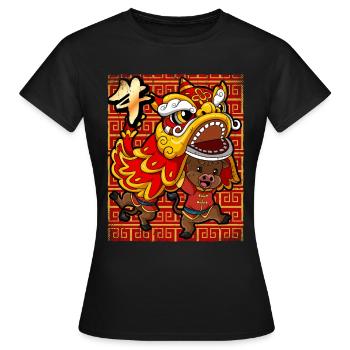 Jahr Des Ochsens Mondneujahrsfest Chinesisches - Frauen T-Shirt - Schwarz - Vorne - AI Model Female 172 dark (172cm)