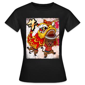 Jahr Des Ochsens Mondneujahrsfest Chinesisches - Frauen T-Shirt - Schwarz - Vorne - AI Model Female 172 dark (172cm)