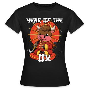 Year of the Ox Lunar New Year Chinese - Women's T-Shirt - black - Front - AI Model Female 172 dark (172cm)