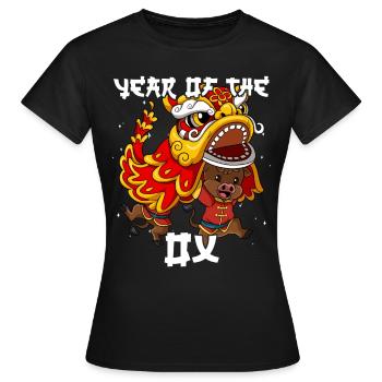 Year of the Ox Lunar New Year Chinese - Women's T-Shirt - black - Front - AI Model Female 172 dark (172cm)