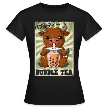 Boba Tea Ox Bubble Tea - Women's T-Shirt - black - Front - AI Model Female 172 dark (172cm)