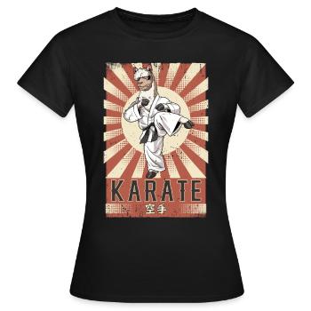 Karate - Frauen T-Shirt - Schwarz - Vorne - AI Model Female 172 dark (172cm)