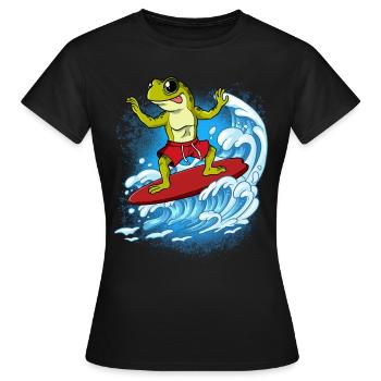 Surfeurs de vagues Surfeurs Surfeurs - T-shirt Femme - noir - Devant - AI Model Female 172 dark (172cm)