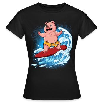 Surfeurs de vagues Surfeurs Surfeurs - T-shirt Femme - noir - Devant - AI Model Female 172 dark (172cm)