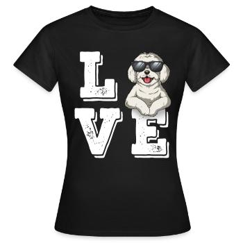J’adore le maltais - T-shirt Femme - noir - Devant - AI Model Female 172 dark (172cm)