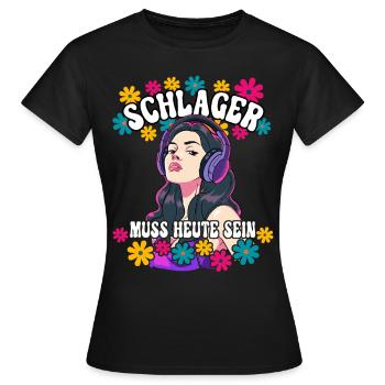 Schlager - Frauen T-Shirt - Schwarz - Vorne - AI Model Female 172 dark (172cm)